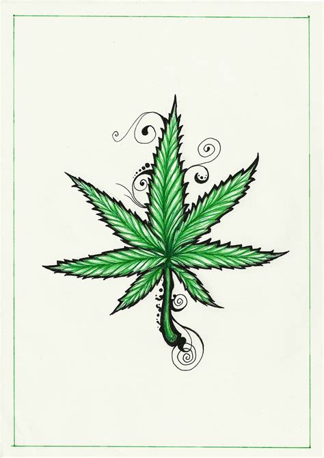 Easy Pot Leaf Drawing at PaintingValley.com | Explore collection of ...