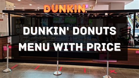 Dunkin' Donuts Menu with Price 2024 Singapore [UPDATED]