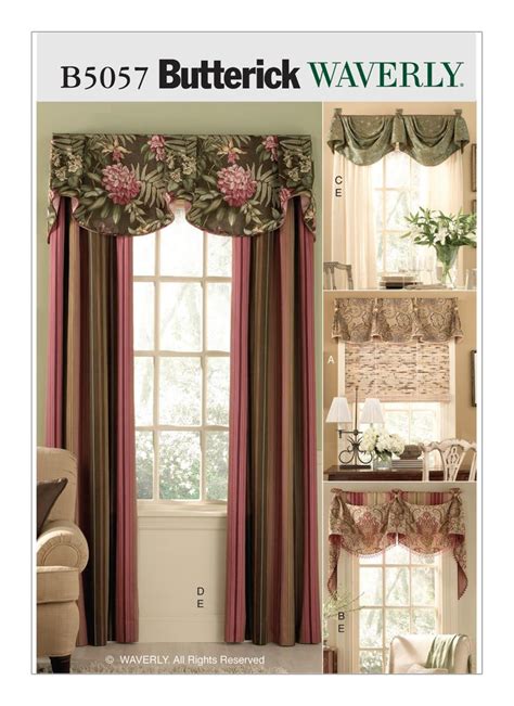 B5057 | Window Valances and Drapes Sewing Pattern | Butterick Patterns | Window valance ...