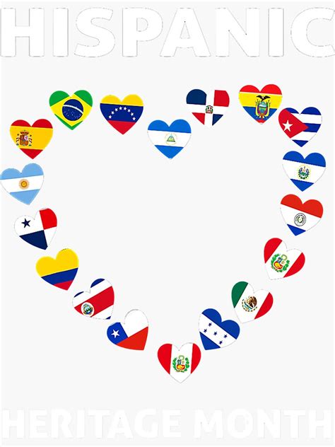 "National Hispanic Heritage Month All countries Flags" Sticker for Sale by barbimmener | Redbubble