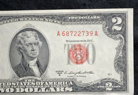 Mavin | Series 1953 B U.S. Two Dollar Bill Red Seal $2 Note - Free US Shipping