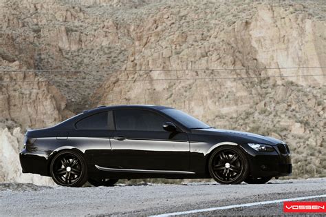 Black is the New Black: BMW 3-Series on Custom Satin Black Vossen Rims ...