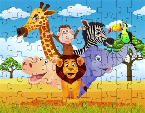 African Animals Jigsaw Puzzle ~ Kids Puzzles - 12 to 1000 Pieces