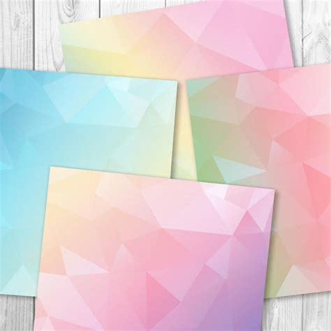 Pastel Rainbow Geometric Digital Paper | The Digital Download Shop