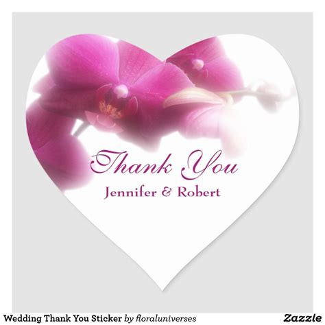 Wedding Thank You Heart Sticker | Zazzle.com | Wedding thank you, Thank you sticker, Wedding ...