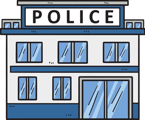 Police Station Cartoon Colored Clipart 23058848 Vector Art at Vecteezy