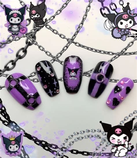 Kuromi Inspired Nails: A Spooky And Sweet Treat