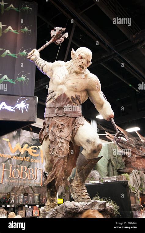 The one-armed white Orc from the Hobbit movie trilogy on display at San Diego Comic Con in July ...