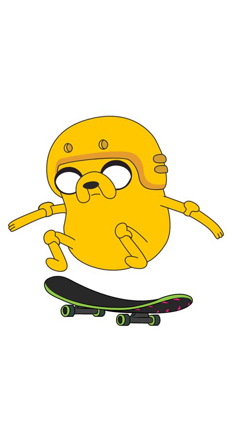 Adventure Time Jake Skating Sticker - Sticker Mania