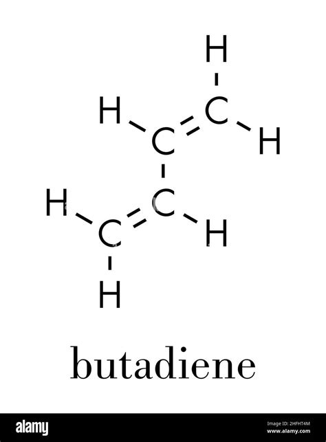 Butadiene (1,3-butadiene) synthetic rubber building block molecule. Used in synthesis of ...