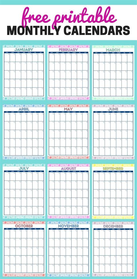 Free Printable Calendar Templates