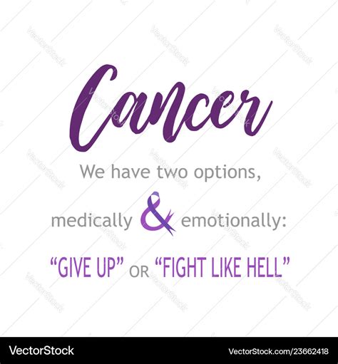 Cancer survivor quotes- give up or fight like hell