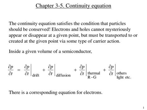 PPT - Chapter 3-5. Continuity equation PowerPoint Presentation, free ...