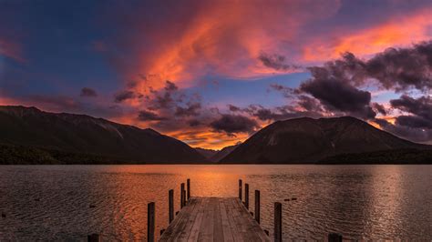 2048x1152 Resolution Sunset At Lake Rotoiti New Zealand 2048x1152 Resolution Wallpaper ...