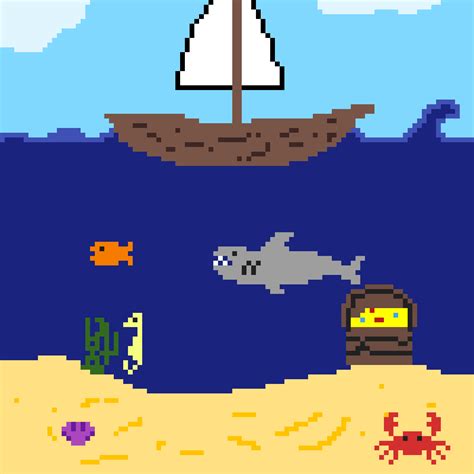 Editing ocean pixel art - Free online pixel art drawing tool - Pixilart