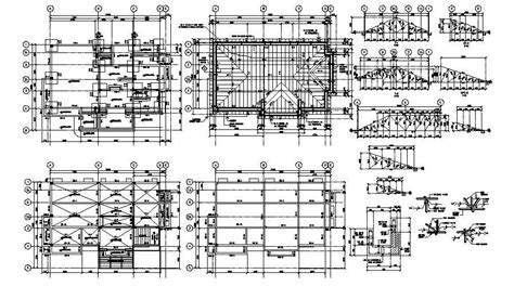 Steel Roof Framing Plan Details - Cadbull