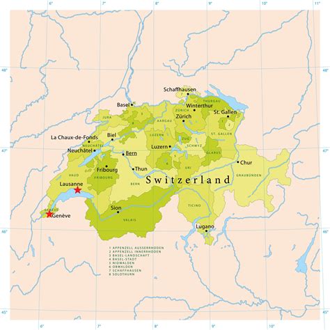 Lake Geneva Switzerland Map | Islands With Names