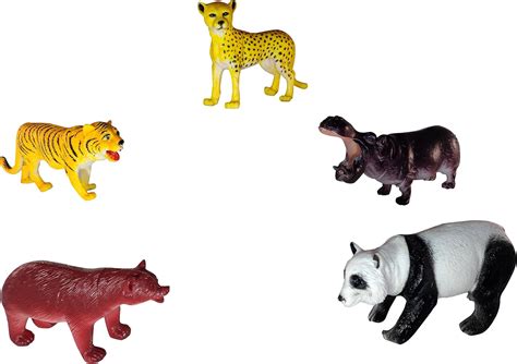 Amazon.com: Set of 5 Realistic Animal Toy Figures 6 " Large Realistic Wildlife-Fun Toys For ...