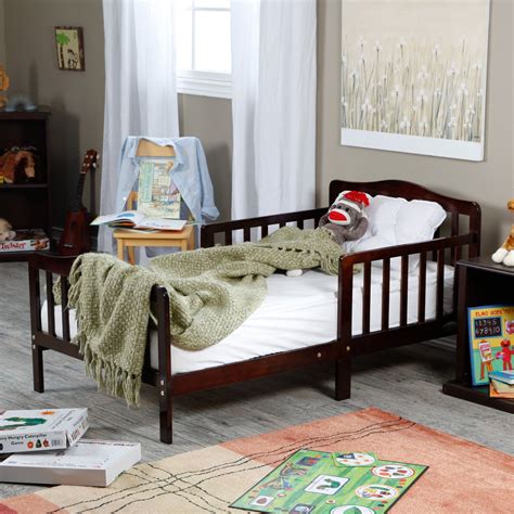 The Orbelle Contemporary Solid Wood Toddler Bed - Cherry - Walmart.com - Walmart.com