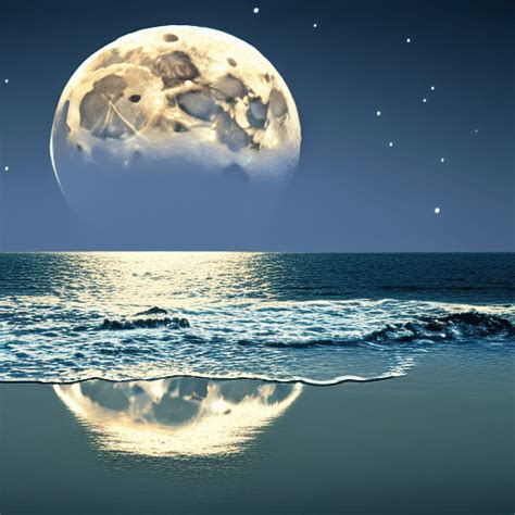 Moon Sea Ocean Reflection HD Wallpaper · Creative Fabrica