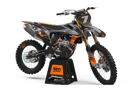 Custom dirt bike Graphics kit KTM FORCE GREY | custom-graphics-mx