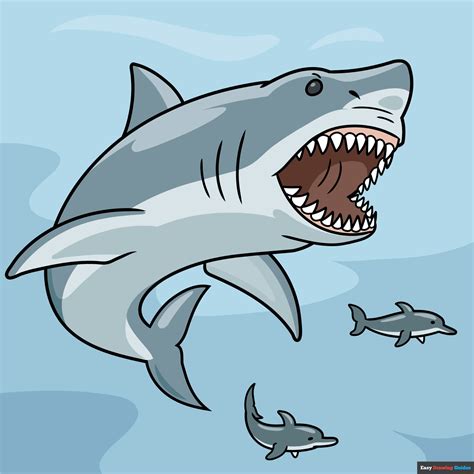 How to Draw a Megalodon Shark - Really Easy Drawing Tutorial