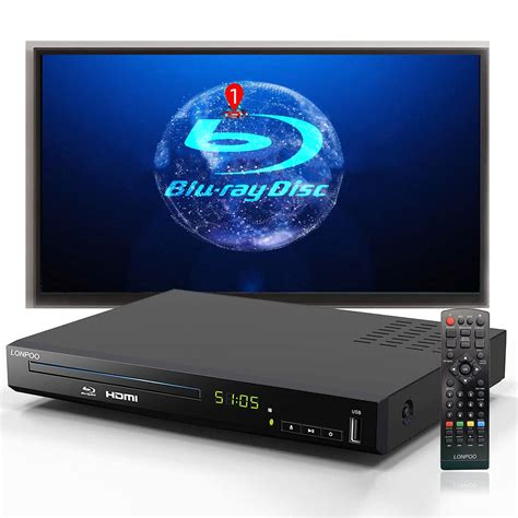 Buy LONPOO Blu-Ray DVD CD Player for TV,1080P Blu Ray Full HD DVD Player with HDMI AV Output ...