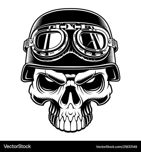 Biker skull Royalty Free Vector Image - VectorStock