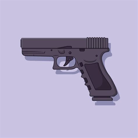 Glock Vector Icon Illustration. Handgun Vector. Flat Cartoon Style ...