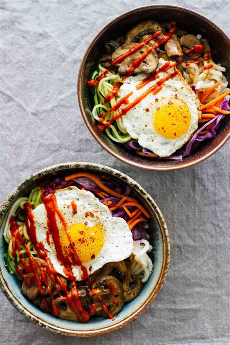 Vegetarian Spicy Korean Bibimbap Bowls - Jar Of Lemons