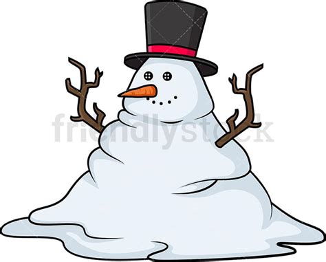 Melting Snowman Cartoon Clipart Vector - FriendlyStock