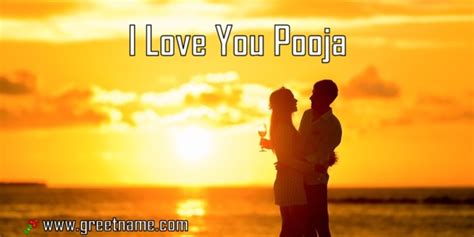 I Love You Pooja Couple Standing - Greet Name