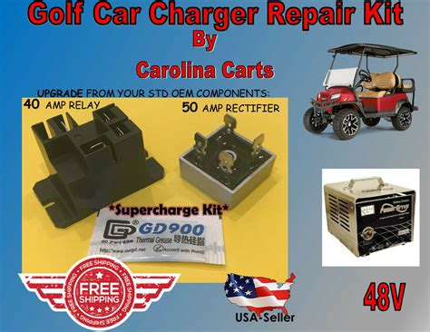 50AMP UPGRADE GOLF Battery Charger Repair Kit Club Car 48 Volt PowerDrive2 22110 - Golf Car Chargers