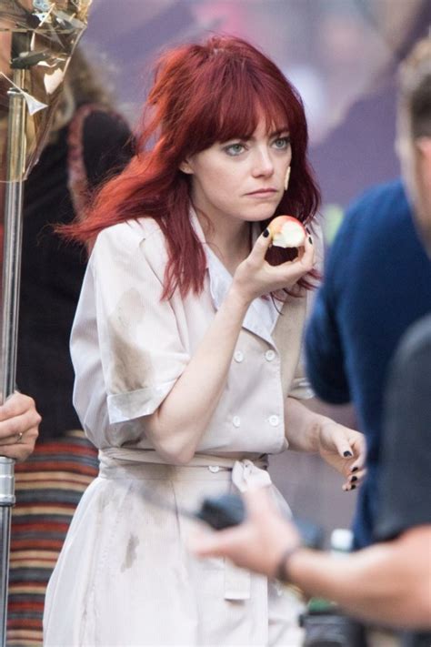 Emma Stone debut's red hair as Cruella de Vil on set of Disney prequel | Metro News