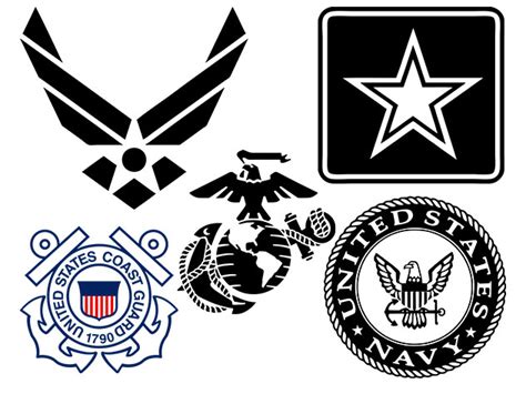 Military Logos Vector - Army, Navy, Air Force, Marines