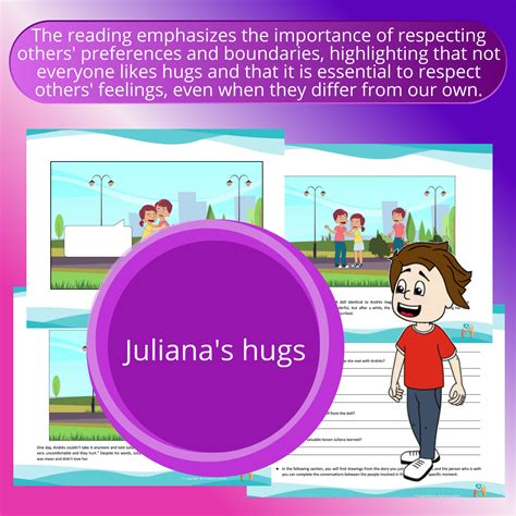 Juliana’s hugs. (Activity To Practice Reading Comprehension And Social ...