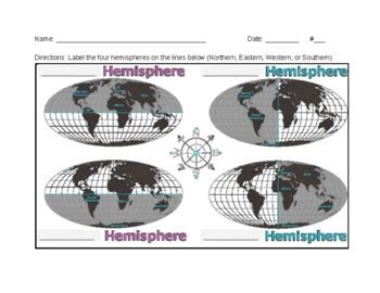 Labeling Hemispheres Worksheet by Kristina Lombardo | TPT