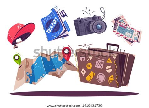 Travel Icons Cartoon Vector Illustration Set Stock Vector (Royalty Free) 1410631730 | Shutterstock