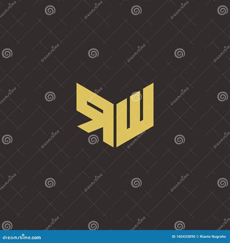 RW Logo Letter Initial Logo Designs Template with Gold and Black Background Stock Vector ...