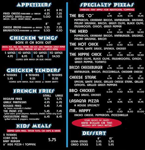 Menu at Bosses Pizza Wings & Burgers North Richland Hills pizzeria, North Richland Hills