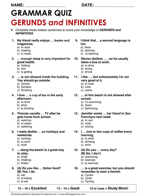 Gerund Worksheet With Answer Key – Thekidsworksheet