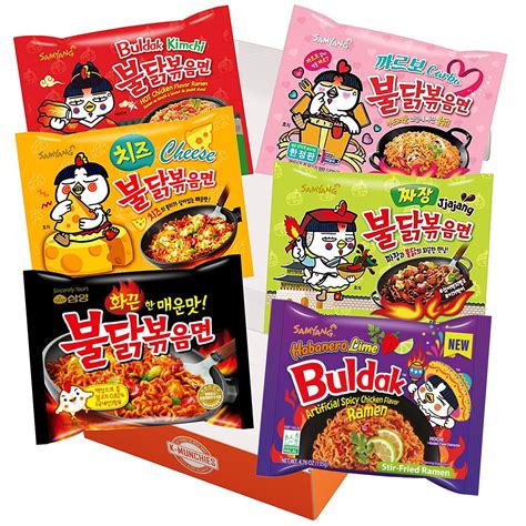 Buy Samyang Instant Chicken Ramen Noodles - 6 Variety Packs Ramen Noodles with Bold Flavors ...