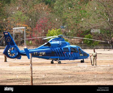 Indian Government helicopter in police security Stock Photo - Alamy