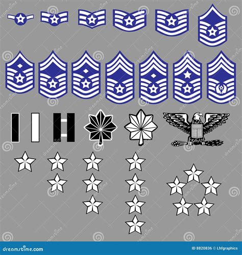 US Air Force Rank Insignia stock vector. Illustration of military - 8820836