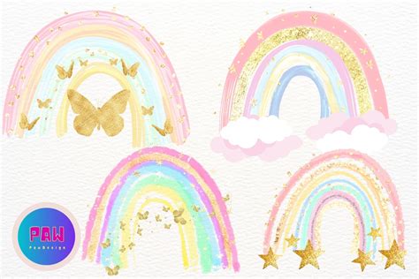 Glitter Rainbow Clipart Graphic by Paw Design · Creative Fabrica