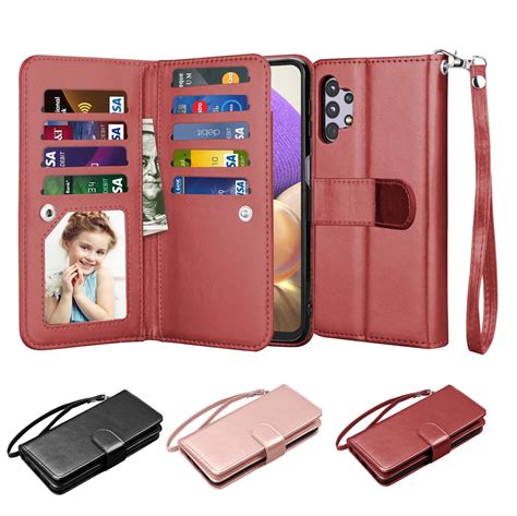 6.5" Galaxy A32 5G Wallet Case, Samsung Galaxy A32 5G 2021 PU Leather Case, Njjex Luxury PU ...