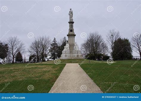 The Soldiers National Monument on Gettysburg Battlefield. Gettysburg, PA, USA. April 9, 2015 ...