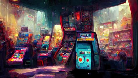 Premium AI Image | Old school video game arcade concept art illustration