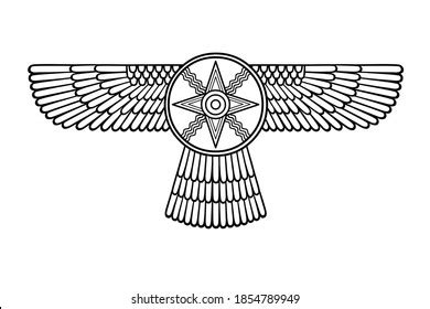 Cartoon Drawing Ancient Sumerian Symbol Winged 库存矢量图（免版税）1854789949 | Shutterstock