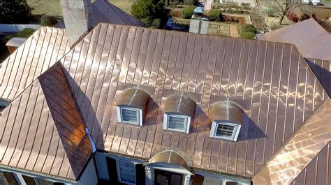 Copper Standing Seam Metal Roof Installation - Century Slate Co. - NC